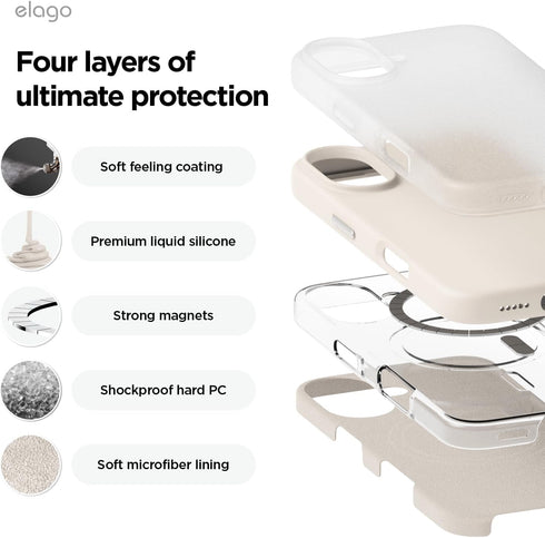 elago iPhone 16 Case Magnetic Liquid Silicone (MagSafe)